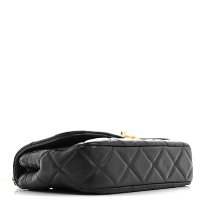 Chanel Lambskin Quilted  Pearl  Flap Black 4 of 10