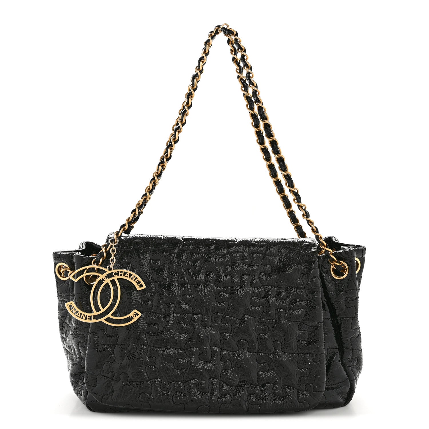Chanel Patent Puzzle Accordion Flap Bag Black 1 of 12
