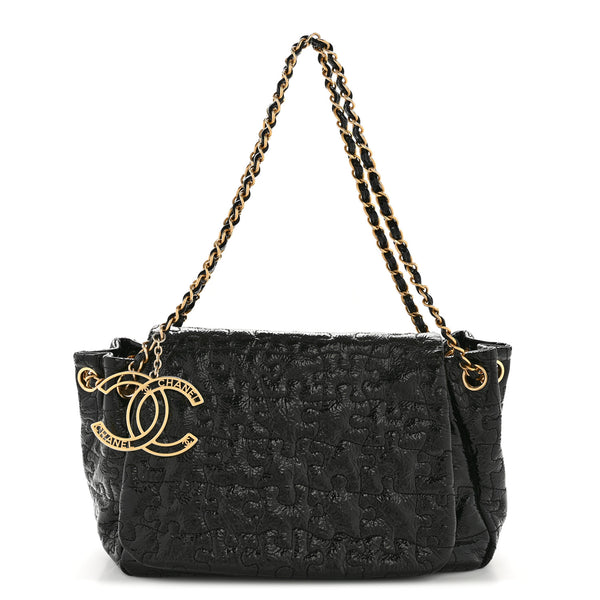 Chanel Patent Puzzle Accordion Flap Bag Black 1870872 – FASHIONPHILE