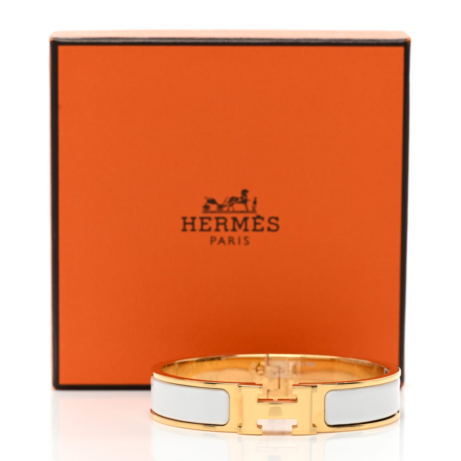 Hermes Enamel Narrow Clic Clac H Bracelet White 5 of 5