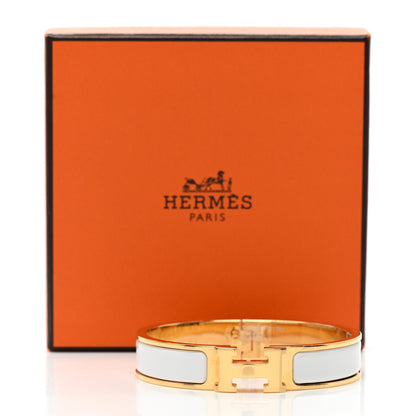 Hermes Enamel Narrow Clic Clac H Bracelet White 5 of 5
