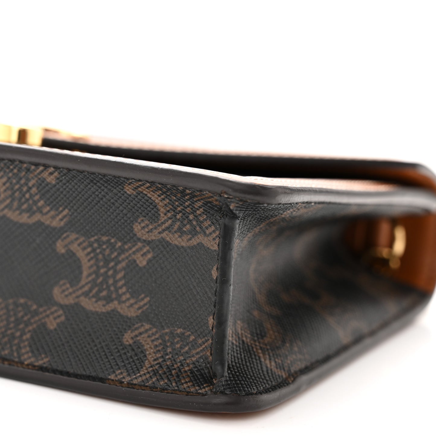 Triomphe Canvas Calfskin Margo Wallet on Chain Tan
