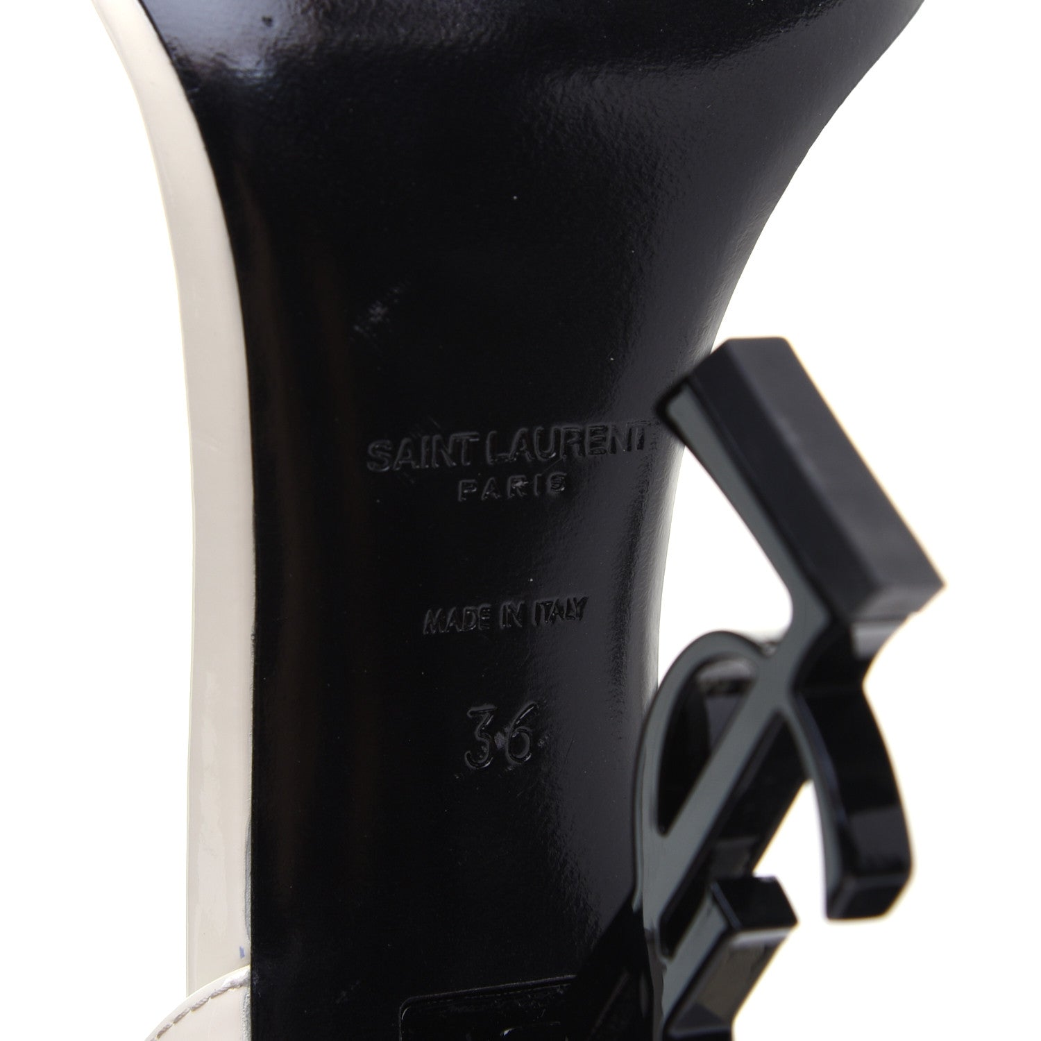 Saint Laurent Patent Calfskin Opyum 110 Sandals 36 Neutro 7 of 12