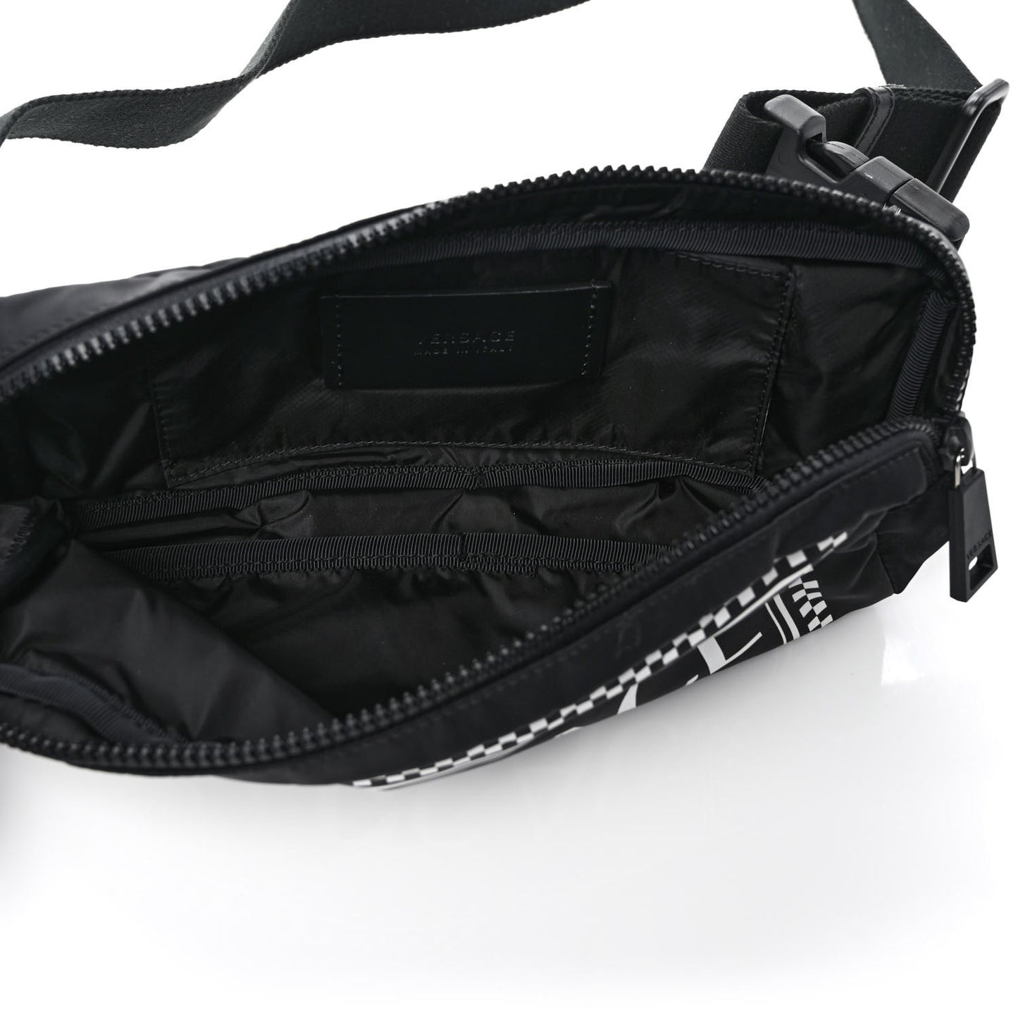 Nylon Logo Two Tone Belt Bag Black