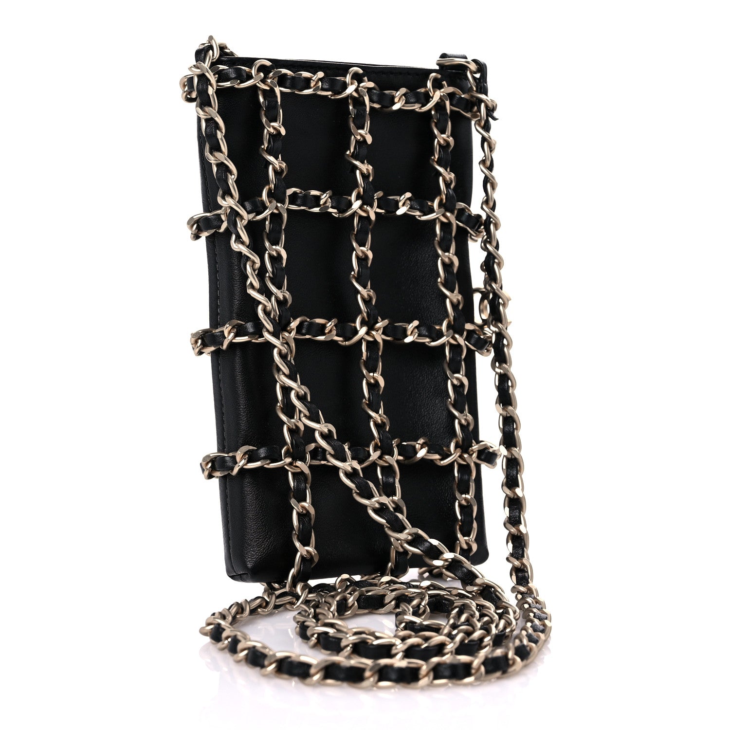 Chanel Lambskin Tech Me Out Clutch With Chain Black 3 of 11