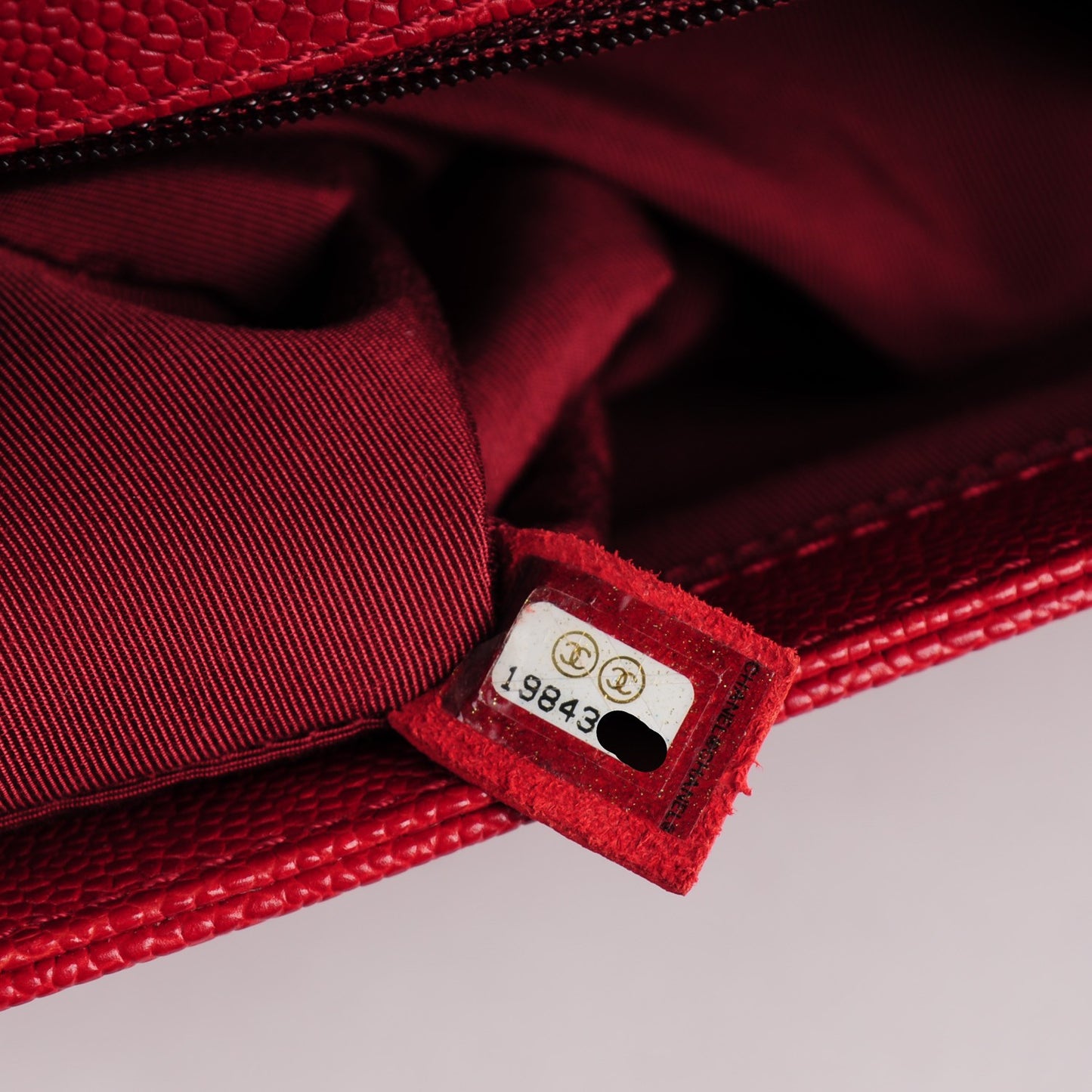 Caviar Quilted New Medium Boy Flap Dark Red