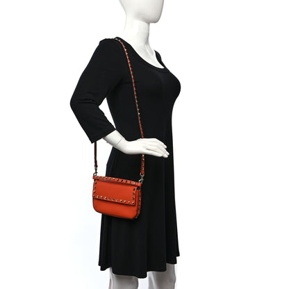 Valentino Garavani Grainy Calfskin Rockstud Crossbody Pouch Orange 2 of 11