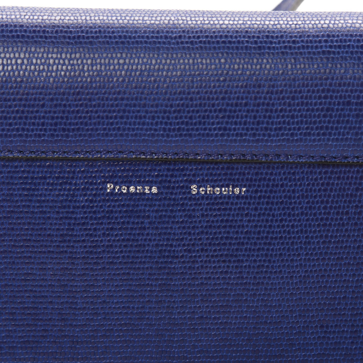 Calfskin Lizard Embossed PS11 Wallet With Strap Sapphire