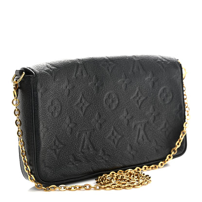 Louis Vuitton Empreinte Pochette Felicie Chain Wallet Black 3 of 10