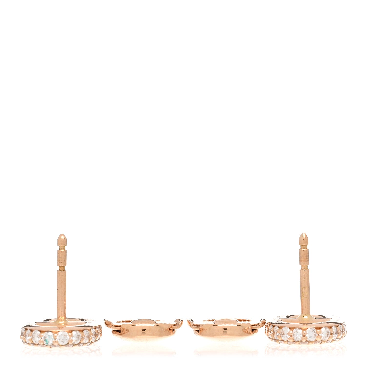 Hermes 18K Rose Gold Diamond New Farandole Earrings 3 of 4