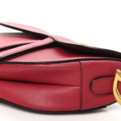 Christian Dior Grained Calfskin Saddle Bag Red 10 of 11