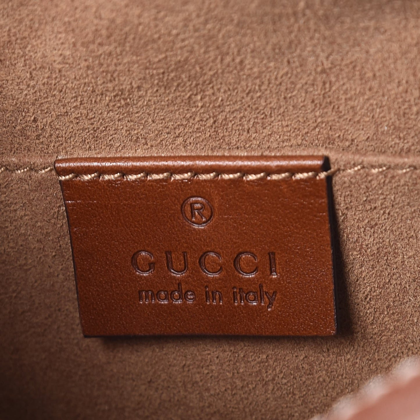 GG Supreme Monogram Cuoio Toscano Mini Chain Shoulder Bag Beige Ebony Cuir