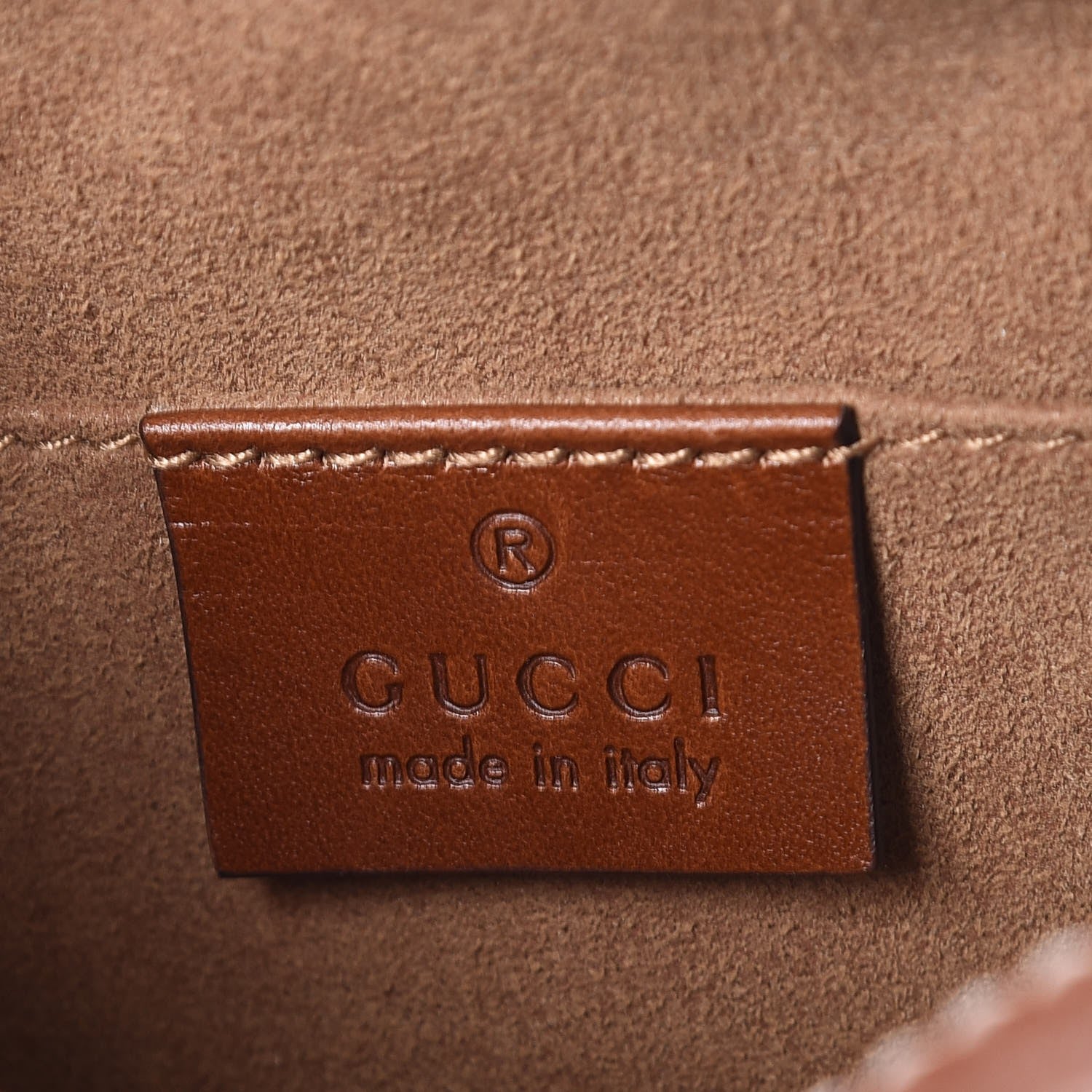 Gucci GG Supreme Monogram Cuoio Toscano Mini Chain Shoulder Bag Beige Ebony Cuir 6 of 8