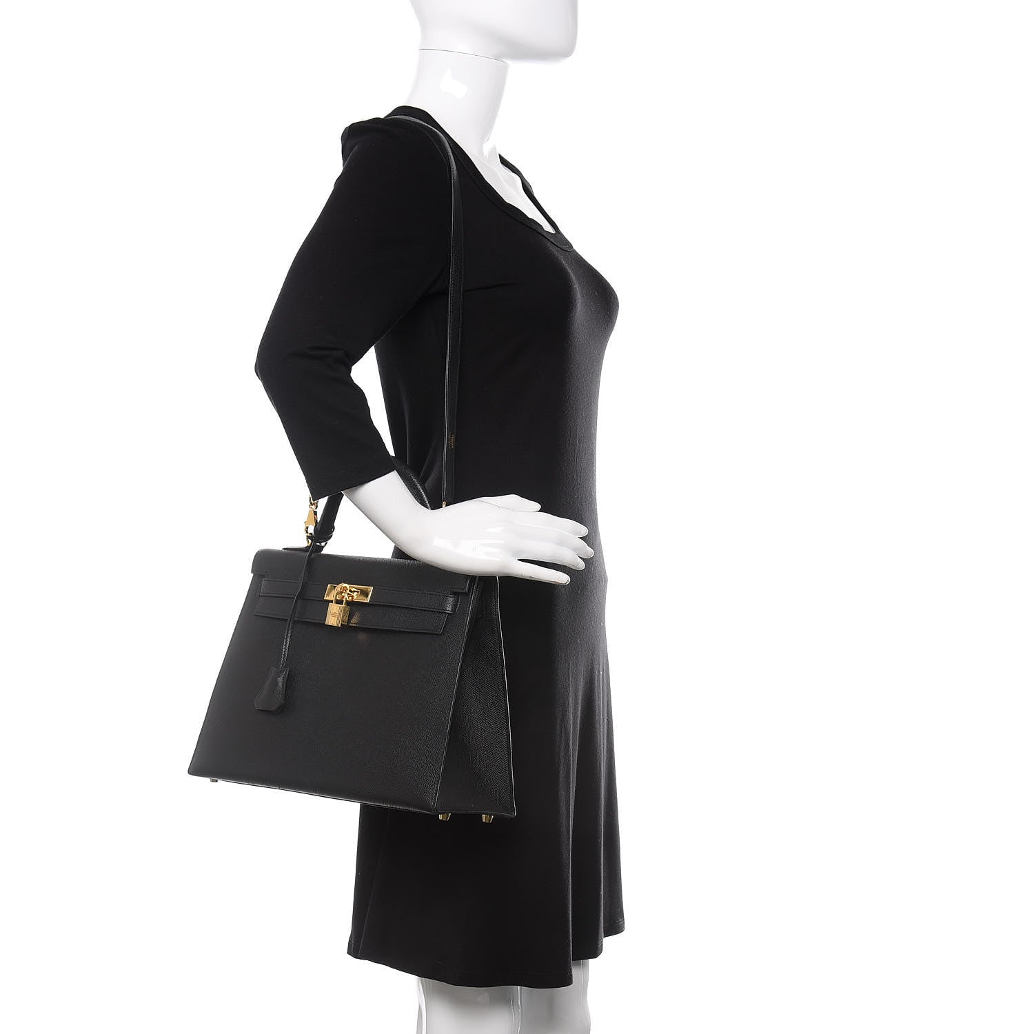 Hermes Epsom Kelly Sellier 32 Black 4 of 14