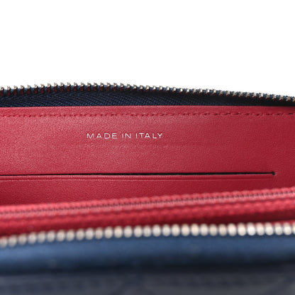 Chanel Aged Calfskin Quilted Small Gabrielle Zip Around Wallet Blue Black 7 of 9