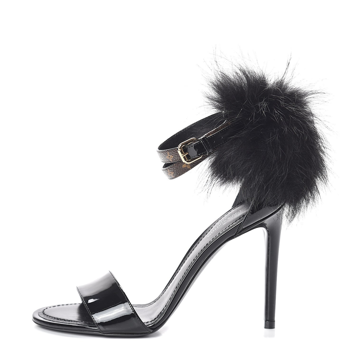 Louis Vuitton Patent Monogram Call Back Sandals 35.5 Black 1 of 7