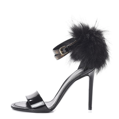 Louis Vuitton Patent Monogram Call Back Sandals 35.5 Black 1 of 7