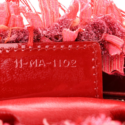 Christian Dior Tweed Fringe Rhinestone Medium Lady Dior Red 7 of 10