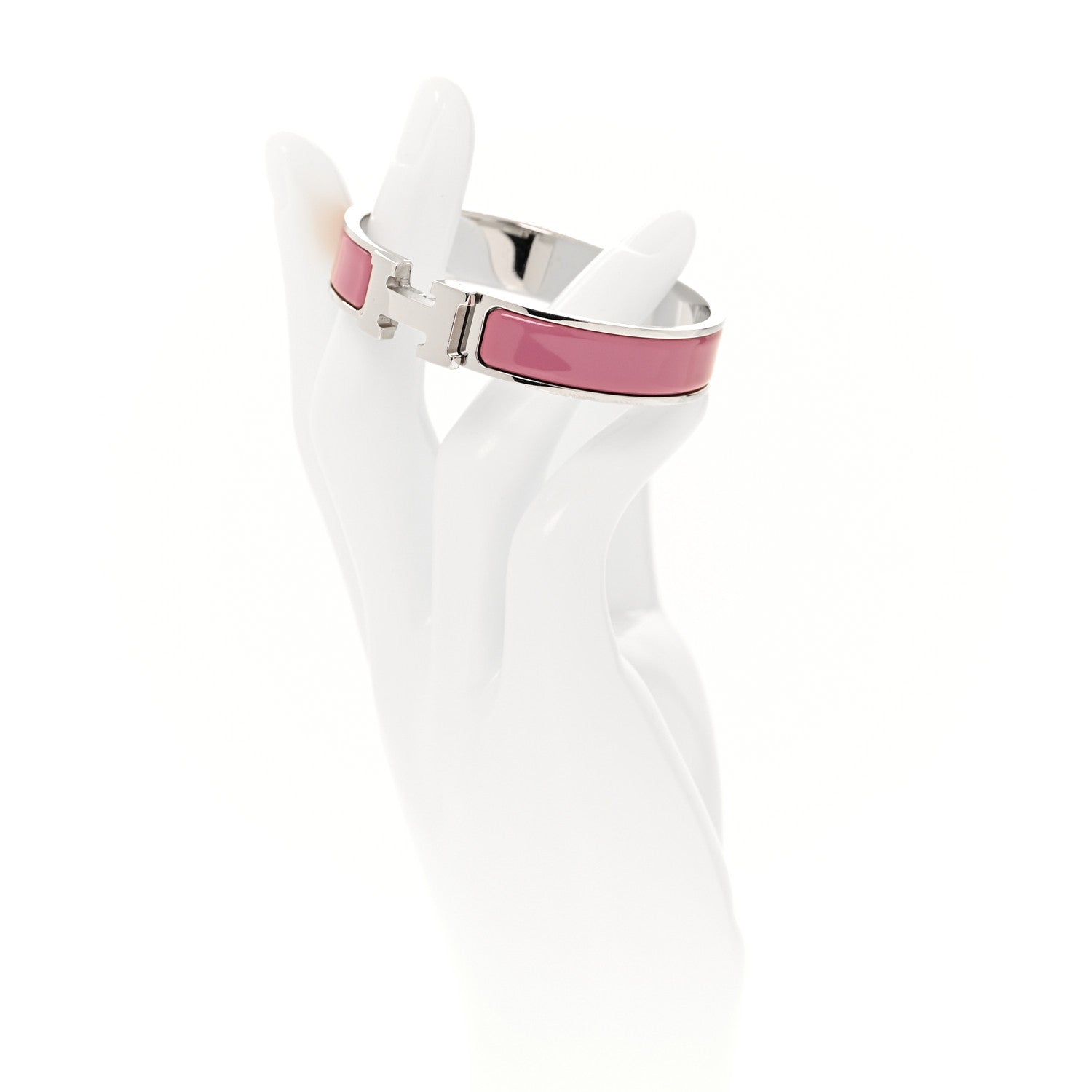 Hermes Enamel Narrow Clic Clac H Bracelet GM Vieux Rose 2 of 4