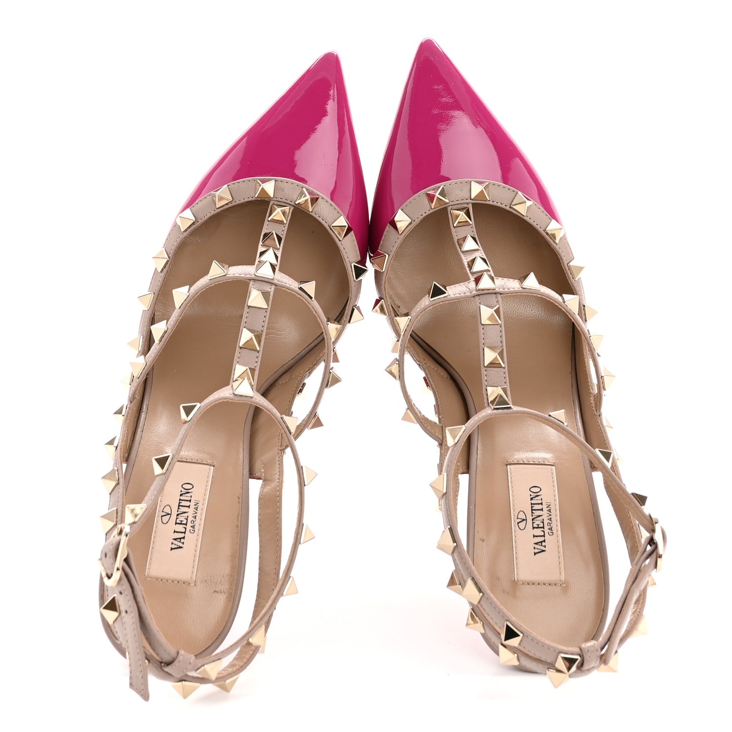 Patent Nappa Rockstud Ankle Strap 100mm Pumps 41 Rose Violet Poudre
