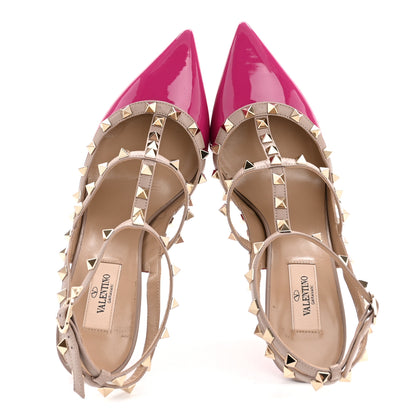 Valentino Garavani Patent Nappa Rockstud Ankle Strap 100mm Pumps 41 Rose Violet Poudre 2 of 11