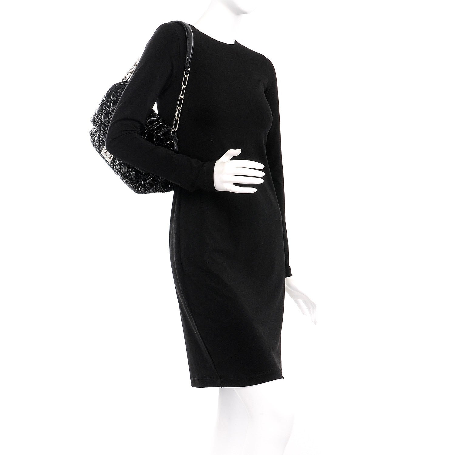 Christian Dior Patent Cannage New Lock Flap Black 2 of 7