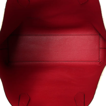 Burberry Grainy Calfskin Haymarket Check Medium Reversible Tote Red 8 of 23