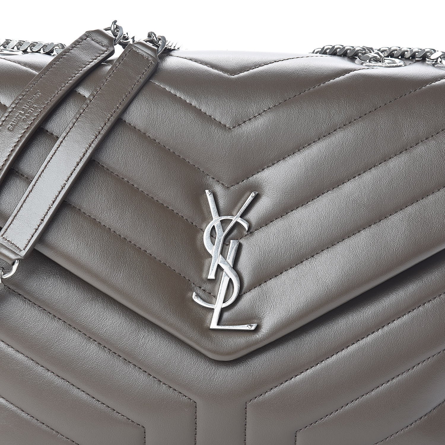 Saint Laurent Calfskin Y Quilted Monogram Medium Loulou Chain Satchel Faggio 7 of 9