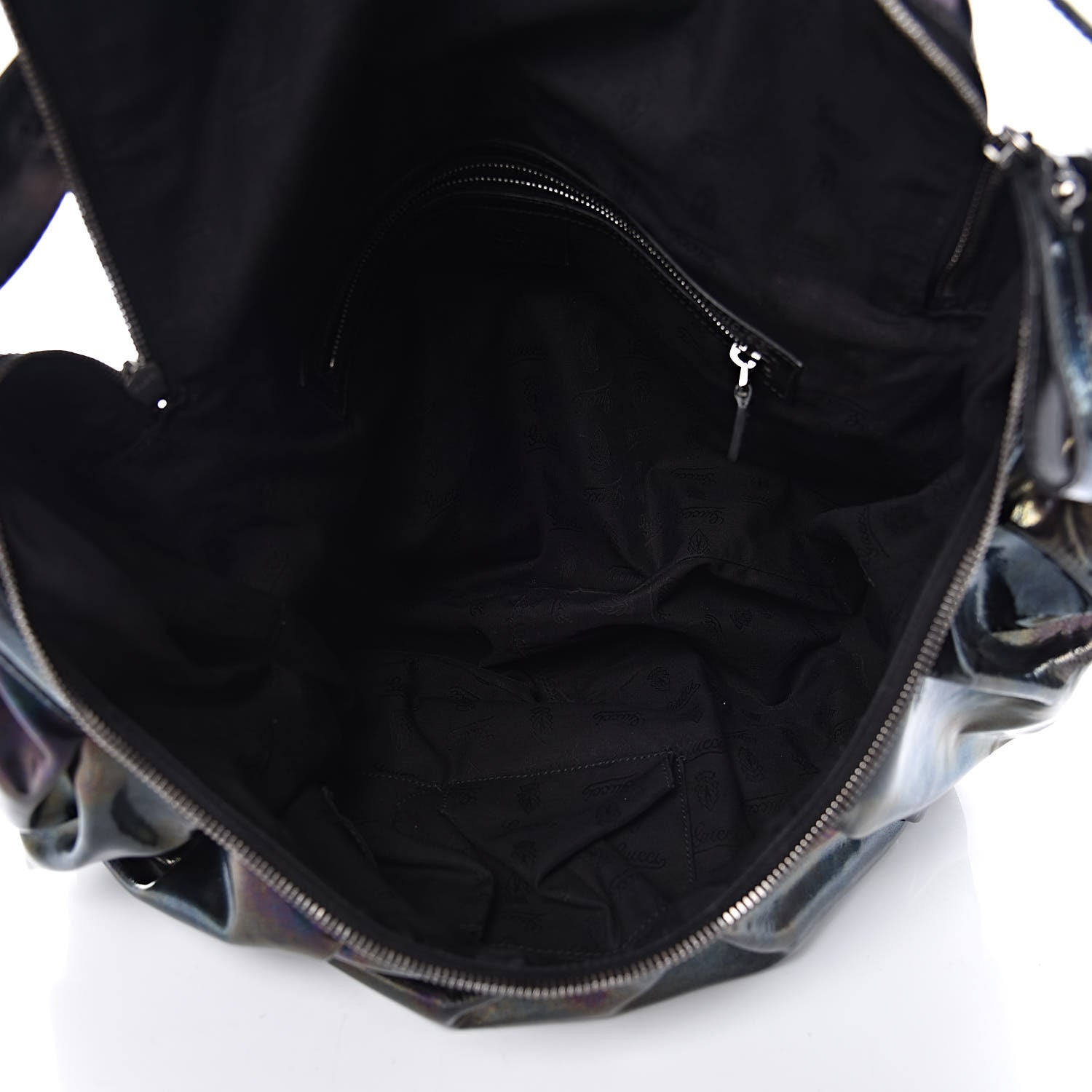 Gucci Iridescent Patent Medium Icon Bit Shoulder Bag Black 5 of 12