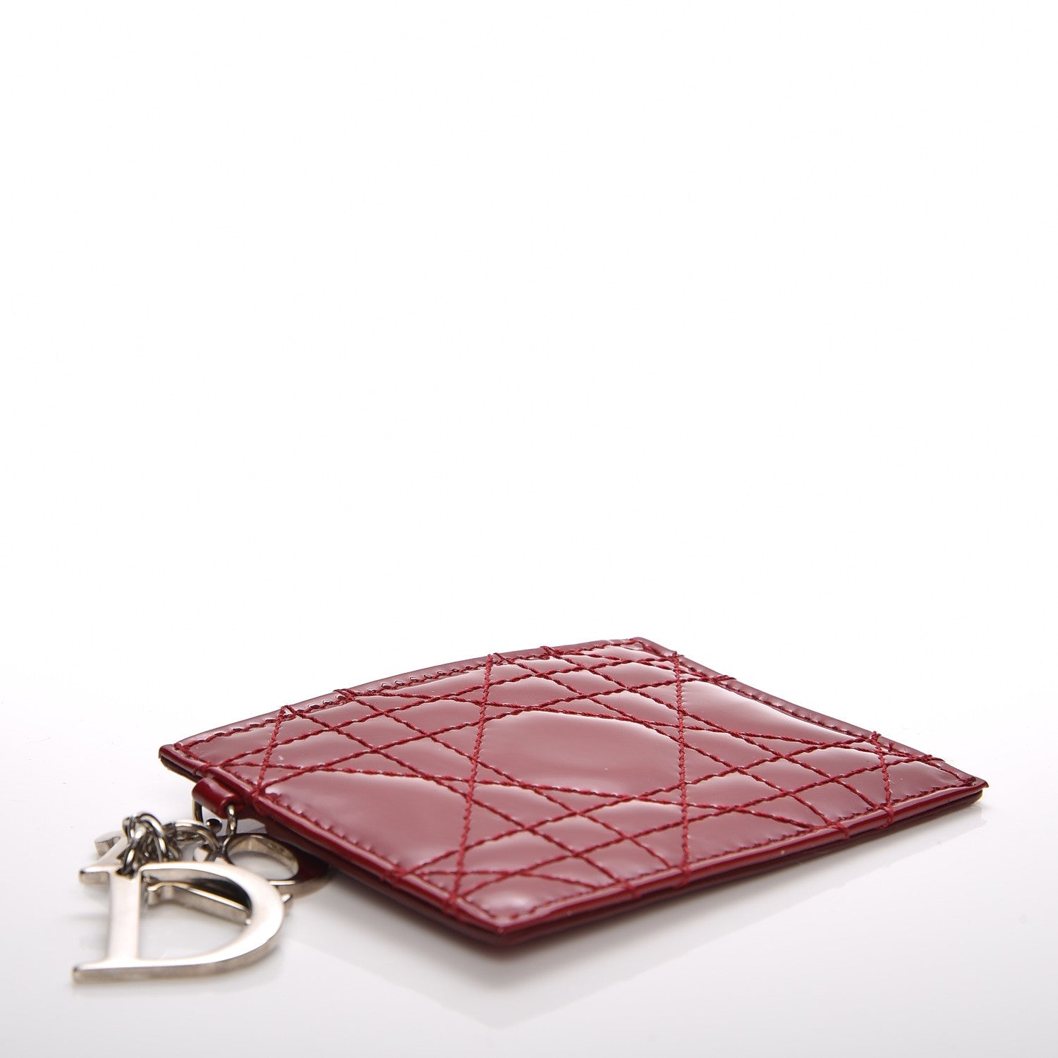Christian Dior Patent Cannage Lady Dior Card Holder Scarlet 4 of 6