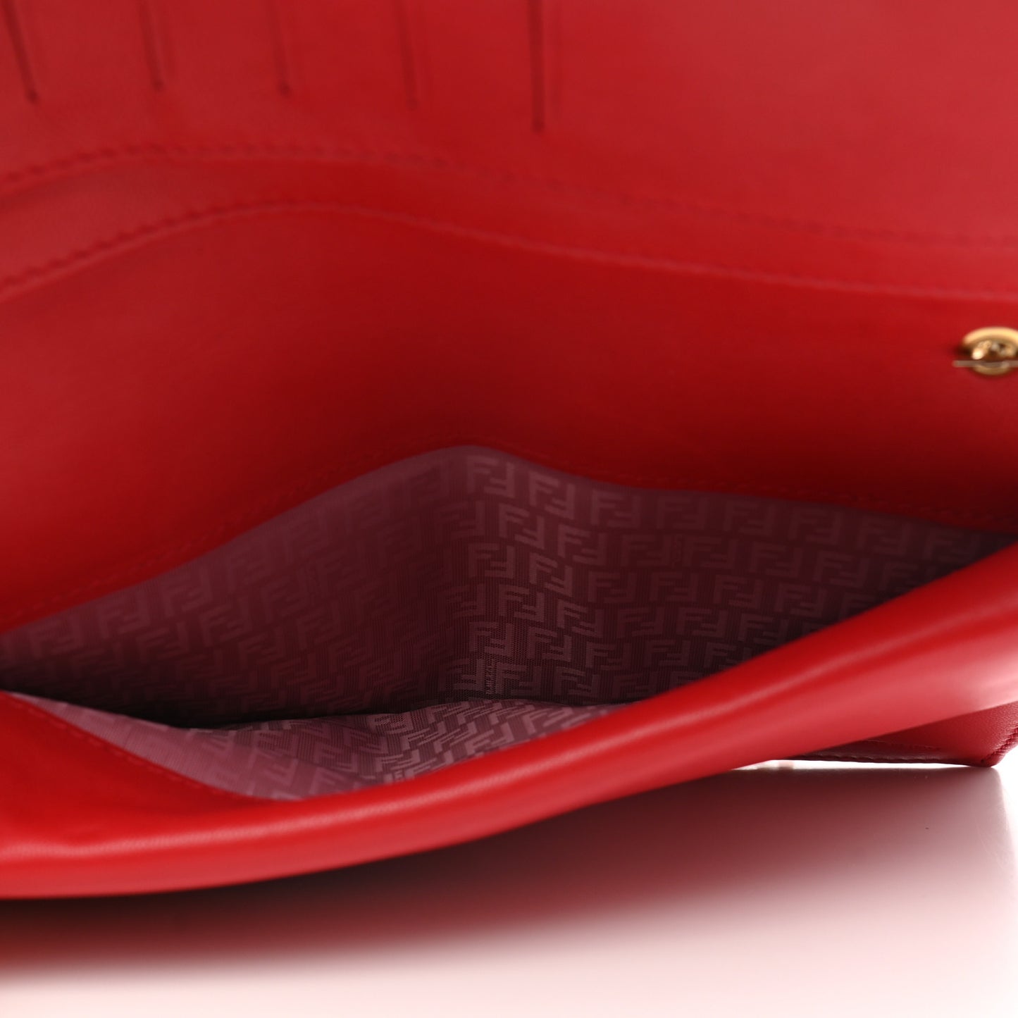 Nappa Logo Embossed Long Wallet on Chain Rosso