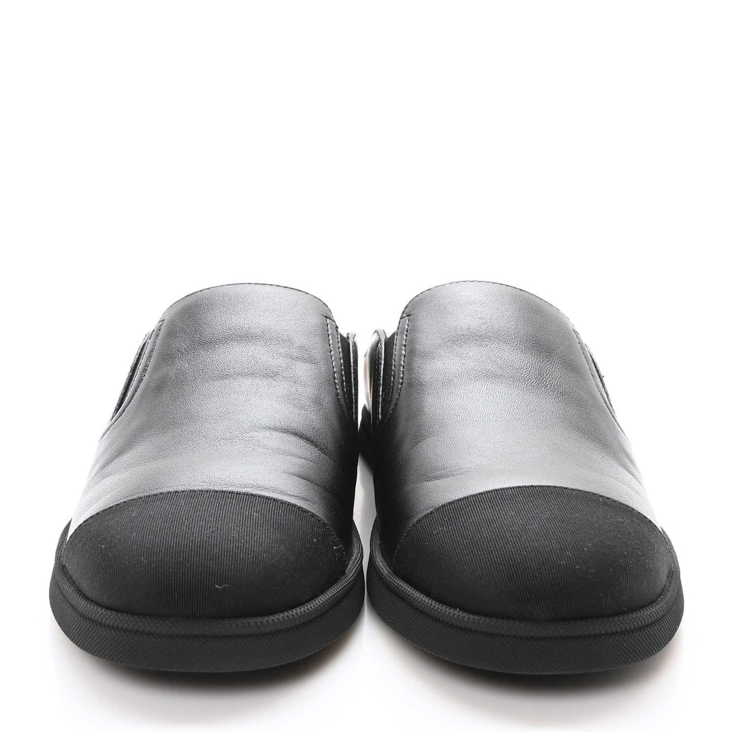 Lambskin Grosgrain Cap Toe Sneaker Mules 36 Black