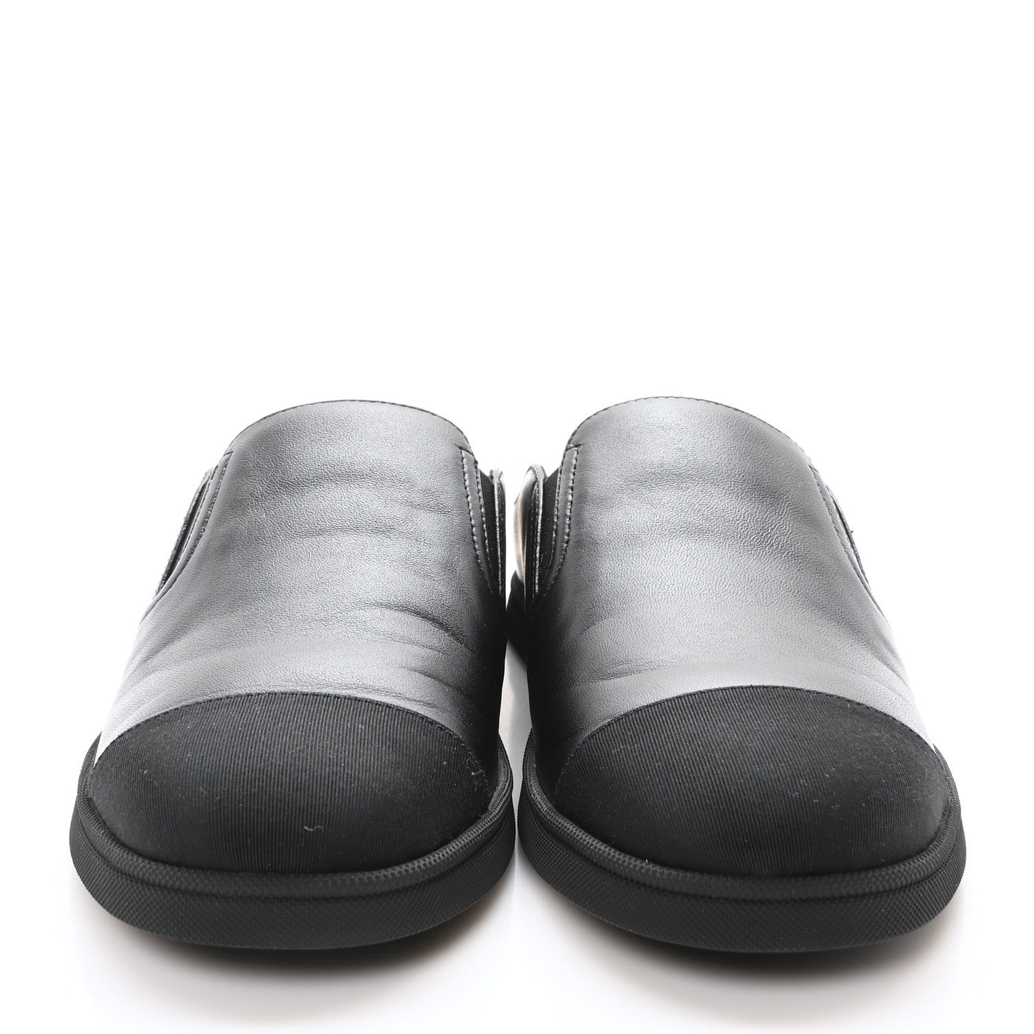 Chanel Lambskin Grosgrain Cap Toe Sneaker Mules 36 Black 3 of 9