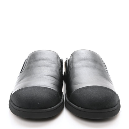 Chanel Lambskin Grosgrain Cap Toe Sneaker Mules 36 Black 3 of 9