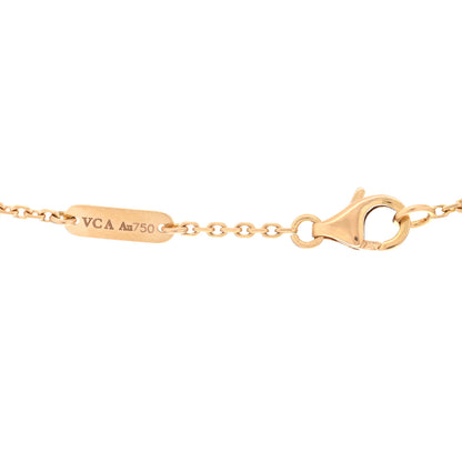 Van Cleef & Arpels 18K Yellow Gold Diamond Yellow Mother of Pearl Vintage Alhambra Pendant Necklace 4 of 4