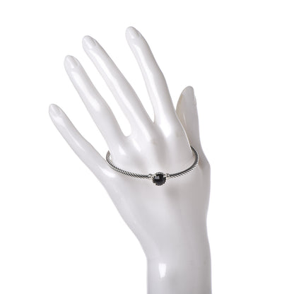 David Yurman Sterling Silver Black Onyx 3mm Chatelaine Bracelet 2 of 5