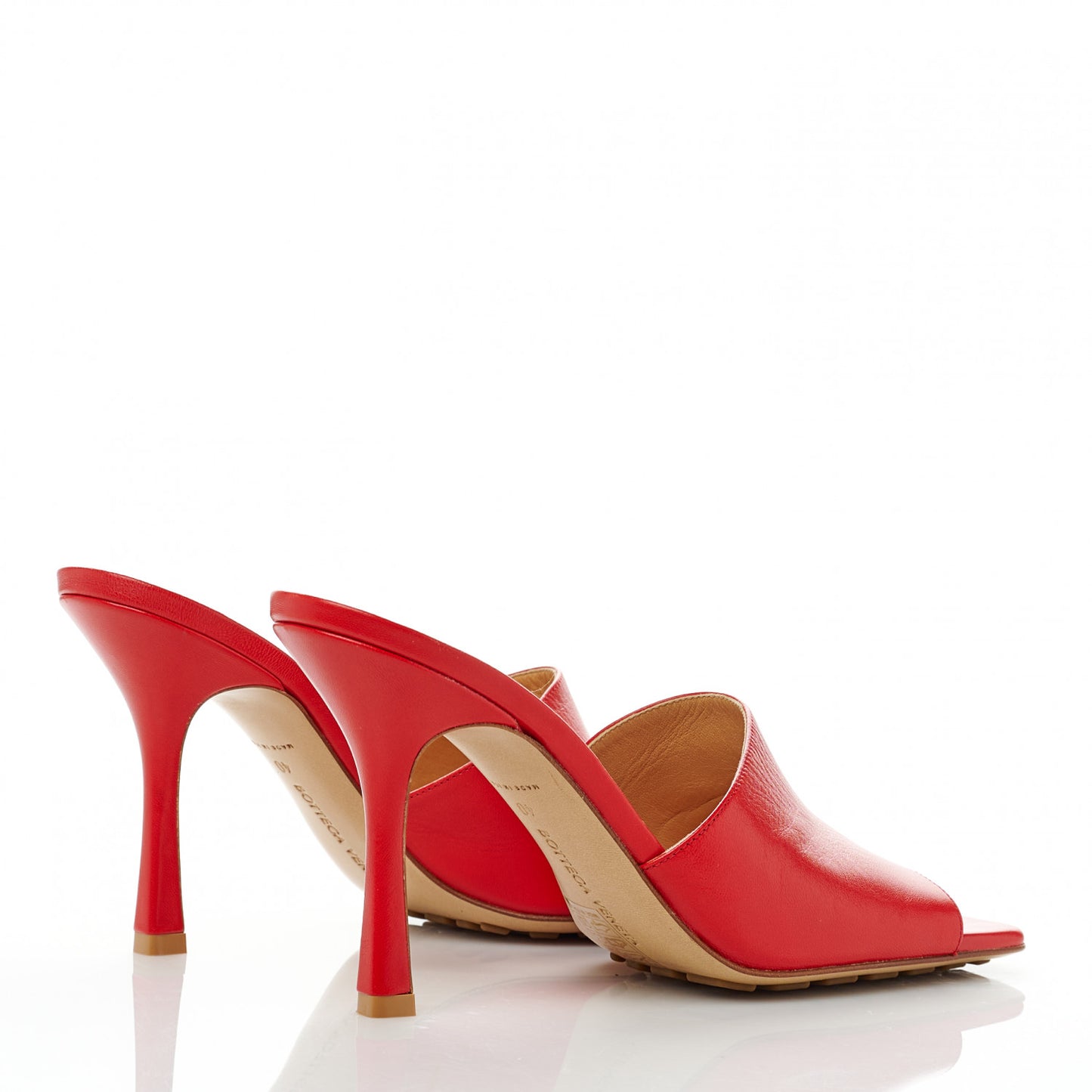Lambskin Stretch Mule Sandals 40 Bright Red