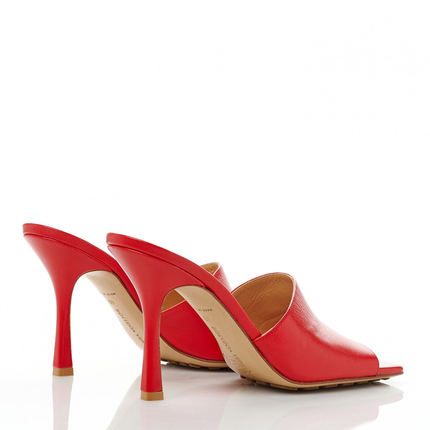 Bottega Veneta Lambskin Stretch Mule Sandals 40 Bright Red 5 of 9