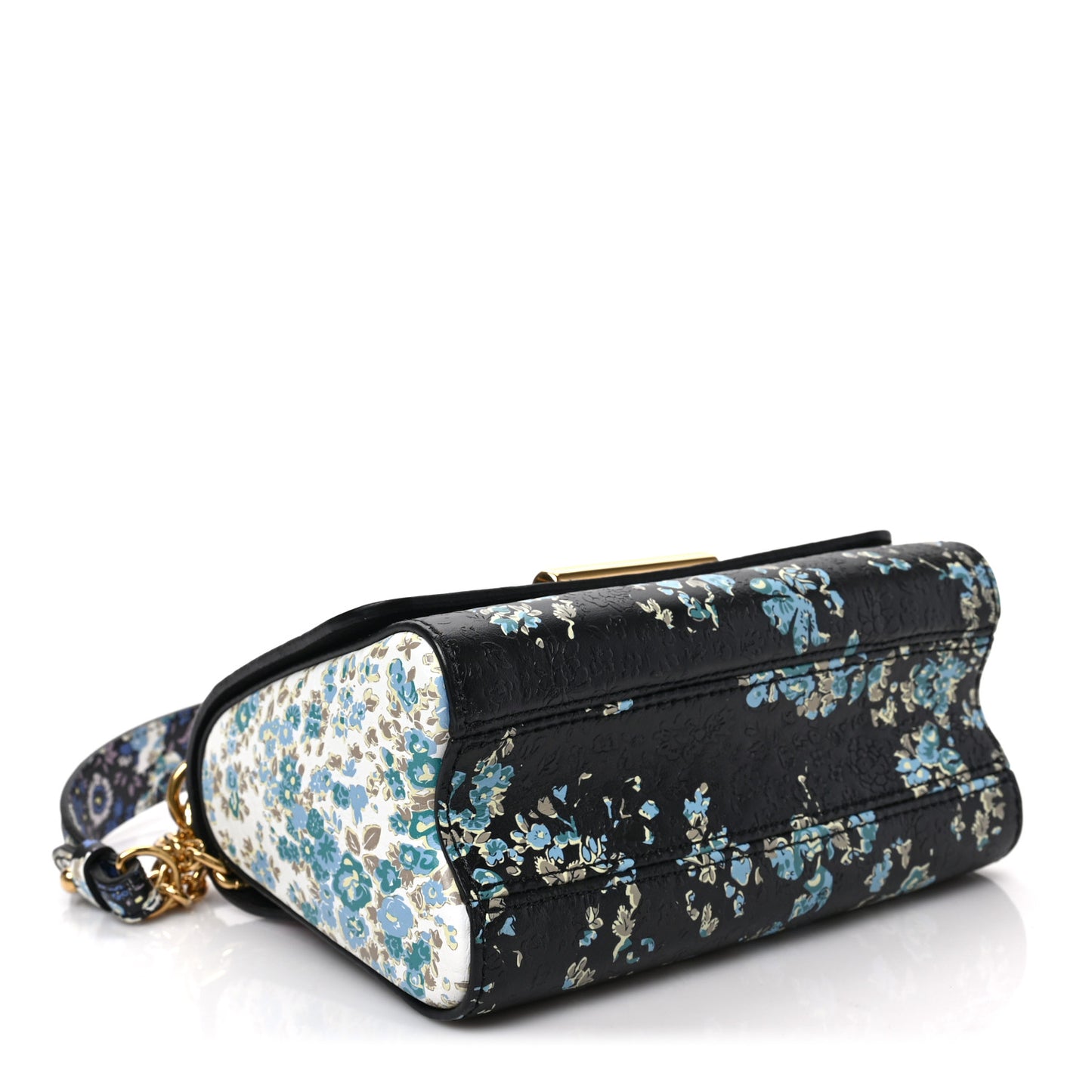 Printed Calfskin Flower Twist Shoulder Bag PM