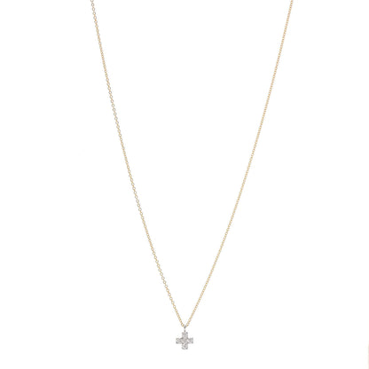 Tiffany 18K Yellow Gold Platinum Diamond Cruciform Cross Pendant Necklace 1 of 6