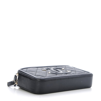 Chanel Caviar Quilted CC Filigree Clutch With Chain Black 4 of 9