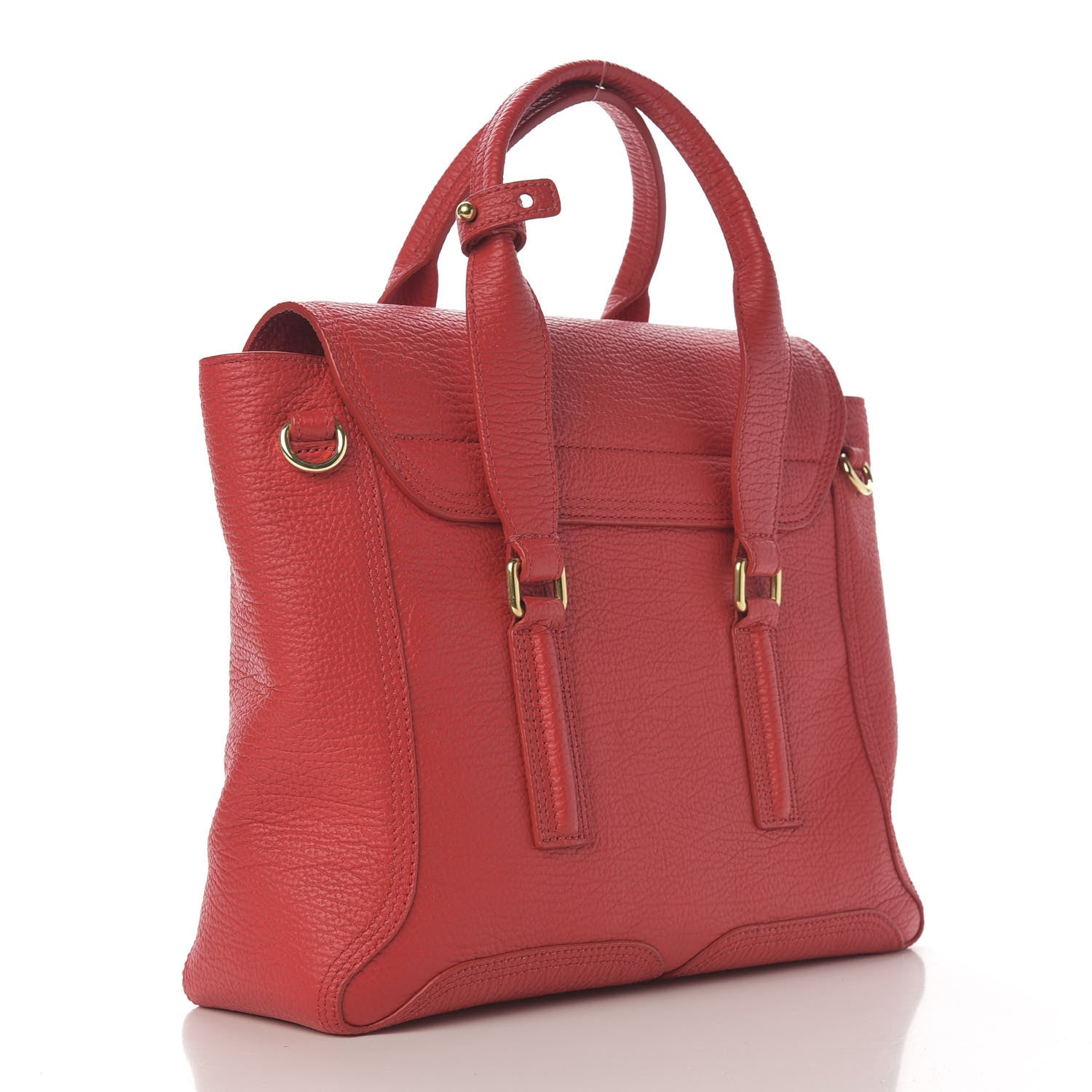 3.1 Phillip Lim 3.1 Textured Calfskin Medium Pashli Satchel Red 3 of 10