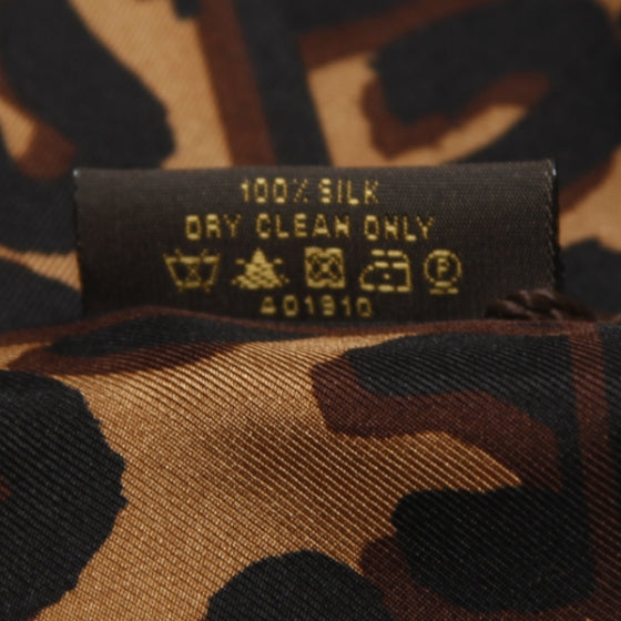 Louis Vuitton Silk Leopard Bandeau Scarf Marron 5 of 8