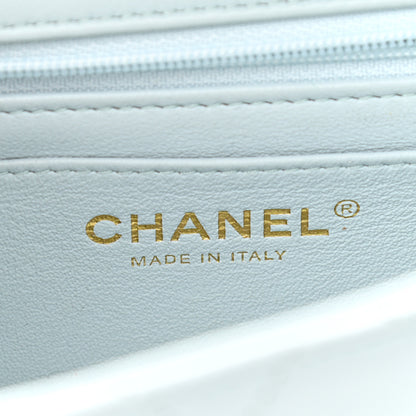 Chanel Lambskin Quilted Mini Top Handle Rectangular Flap Light Blue 6 of 12