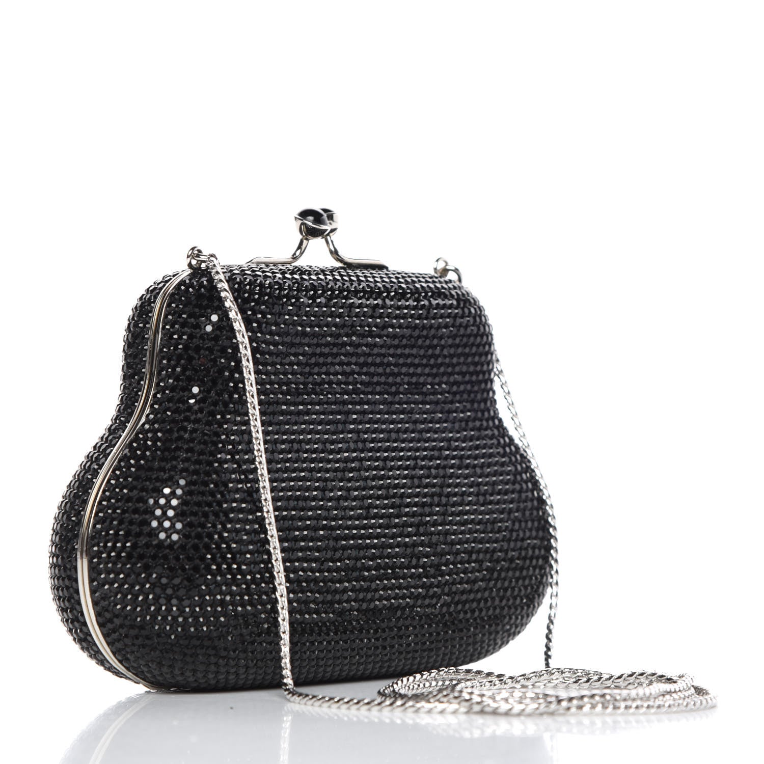 Judith Leiber Swarovski Crystal Minaudiere Clutch Black 4 of 6