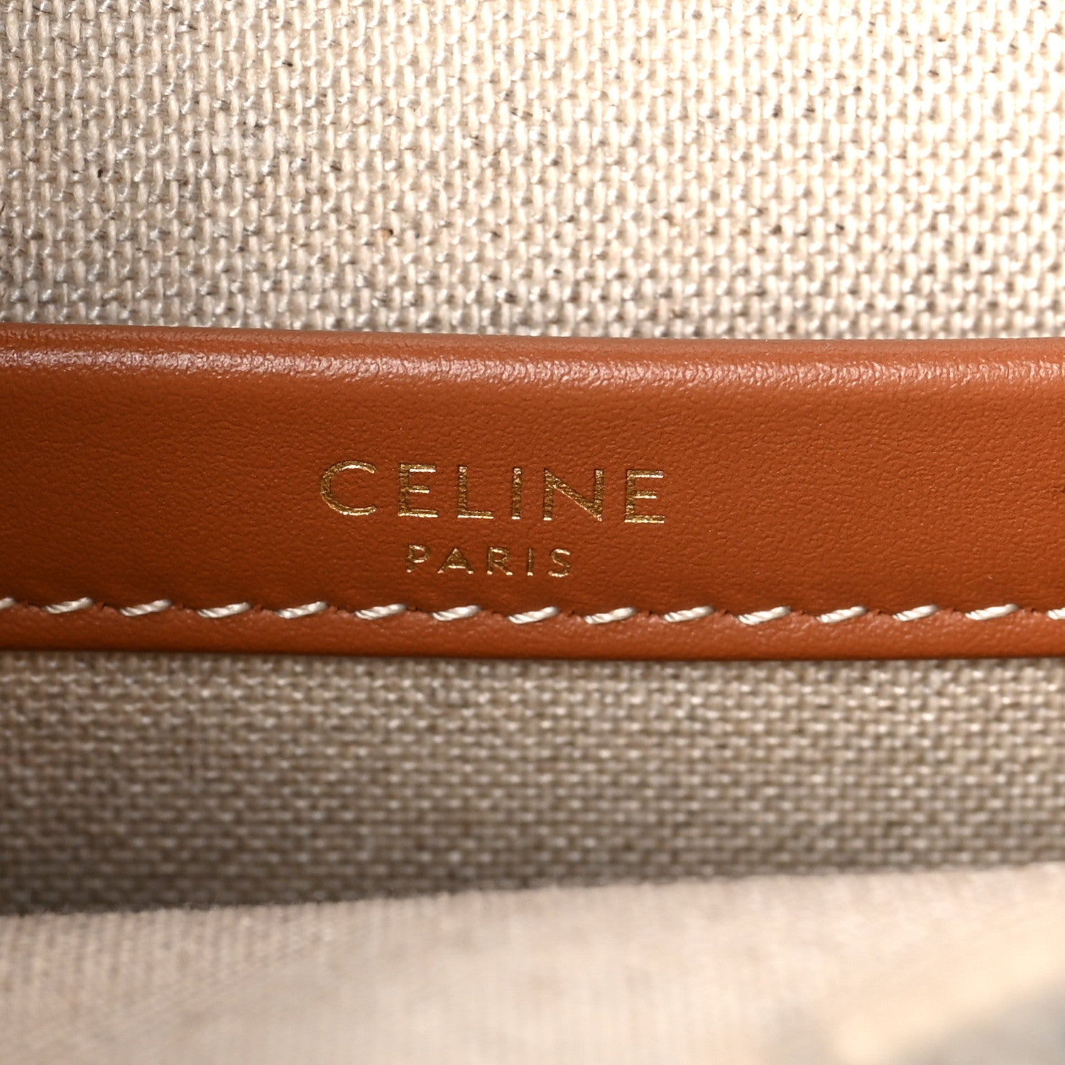 Celine Canvas Calfskin Triomphe Large Cabas Thais Natural Tan 6 of 8