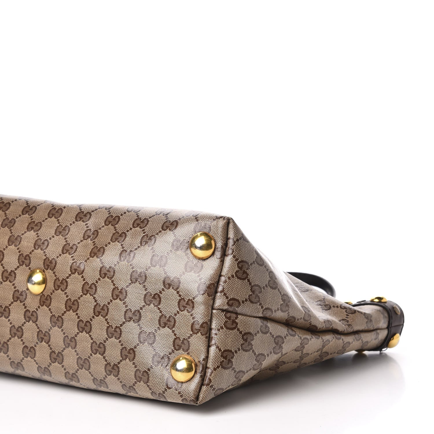 Gucci Crystal Monogram Medium Babouska Shopping Tote Dark Brown 6 of 11