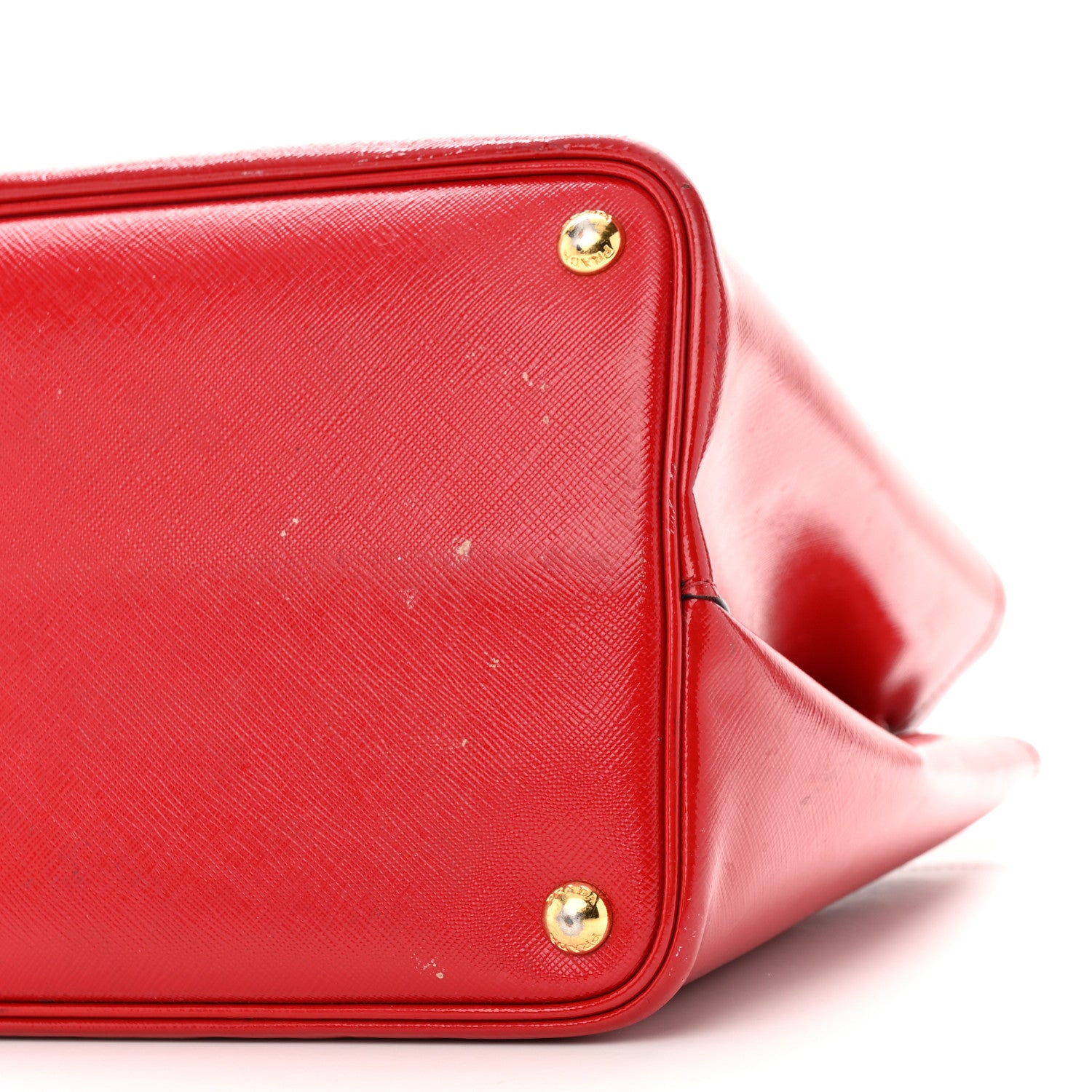 Prada Saffiano Vernice Medium Double Bag Rosso 9 of 12