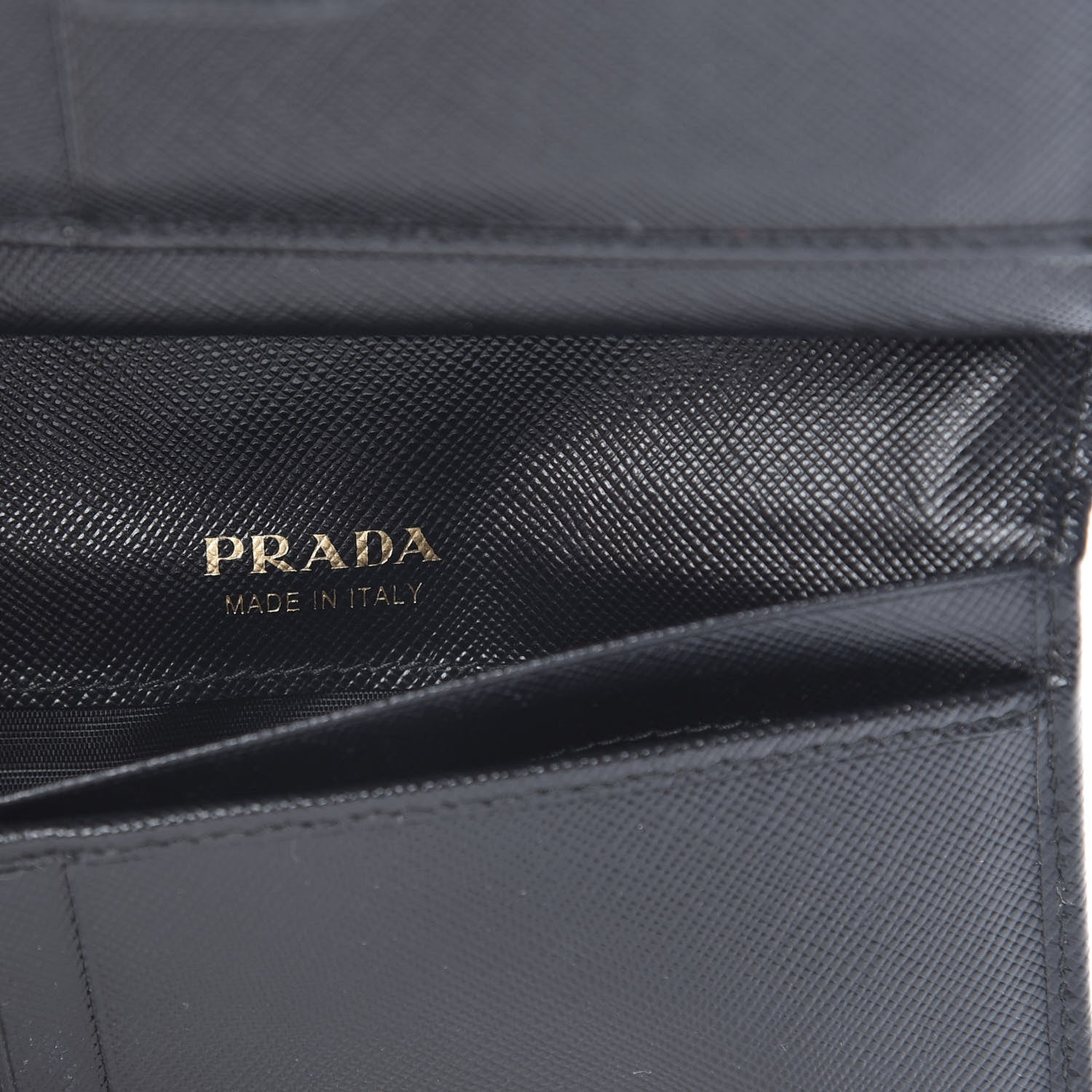 Prada Saffiano Metal Compact Wallet Black 7 of 10
