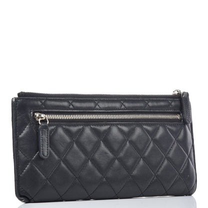 Chanel Lambskin Quilted Zip Pouch Black 3 of 13